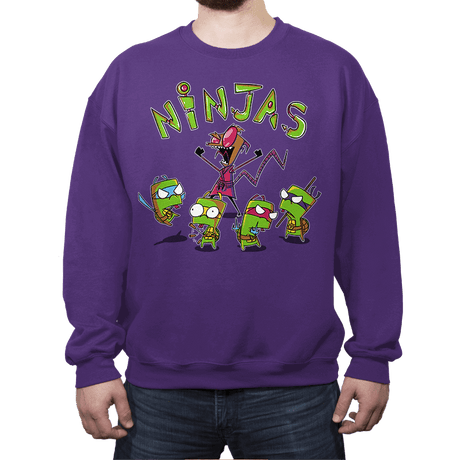Invader Turtles - Crew Neck Sweatshirt Crew Neck Sweatshirt RIPT Apparel