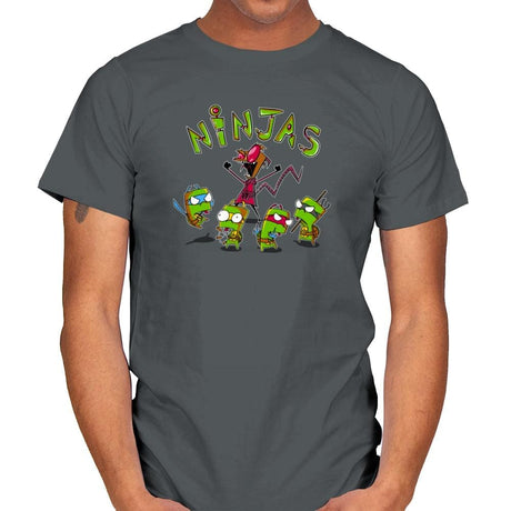 Invader Turtles Exclusive - Mens T-Shirts RIPT Apparel Small / Charcoal