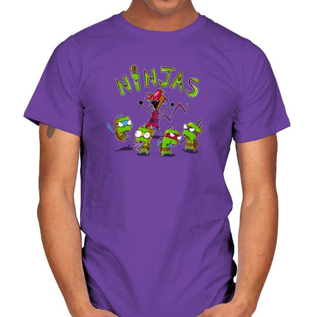 Invader Turtles Exclusive - Mens T-Shirts RIPT Apparel Small / Purple