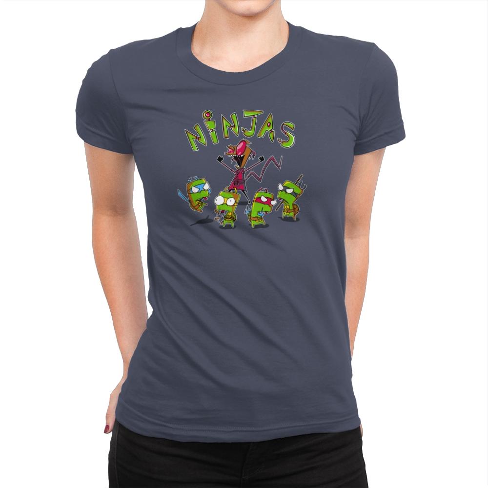 Invader Turtles Exclusive - Womens Premium T-Shirts RIPT Apparel Small / Indigo