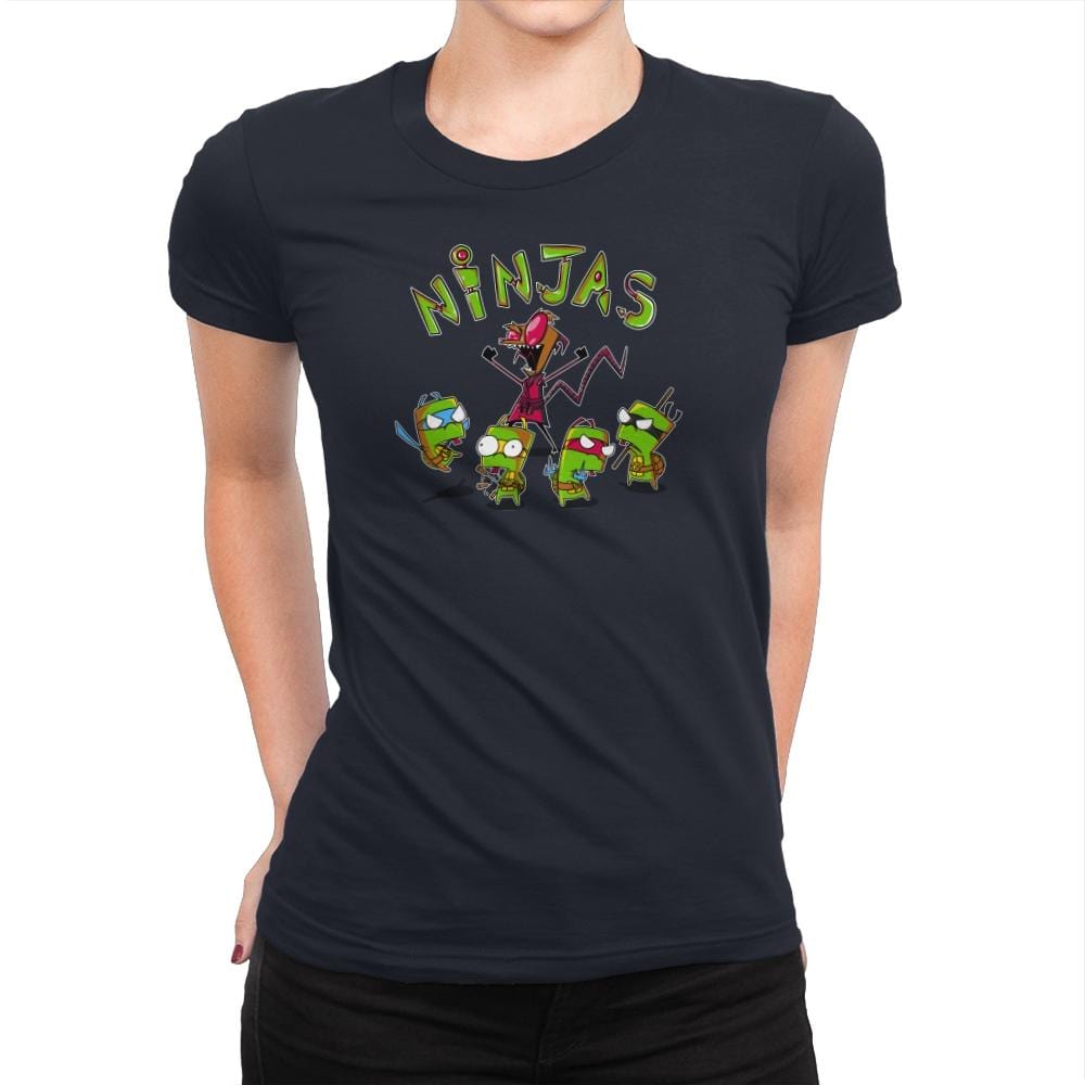 Invader Turtles Exclusive - Womens Premium T-Shirts RIPT Apparel Small / Midnight Navy