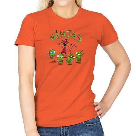 Invader Turtles Exclusive - Womens T-Shirts RIPT Apparel Small / Orange