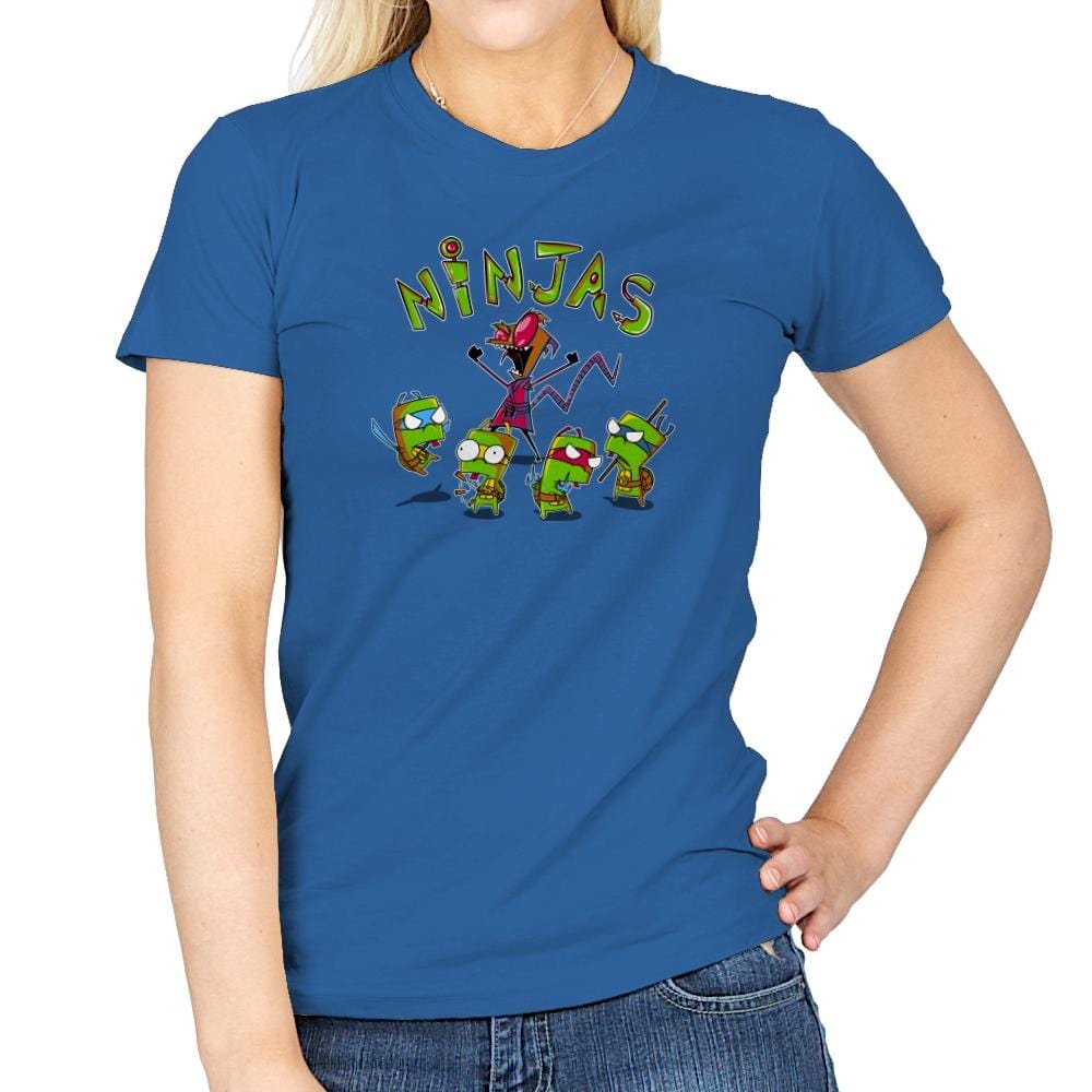 Invader Turtles Exclusive - Womens T-Shirts RIPT Apparel Small / Royal