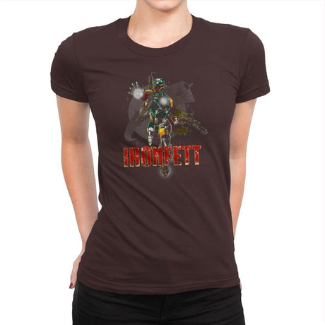 Iron Fett Exclusive - Womens Premium T-Shirts RIPT Apparel Small / Dark Chocolate