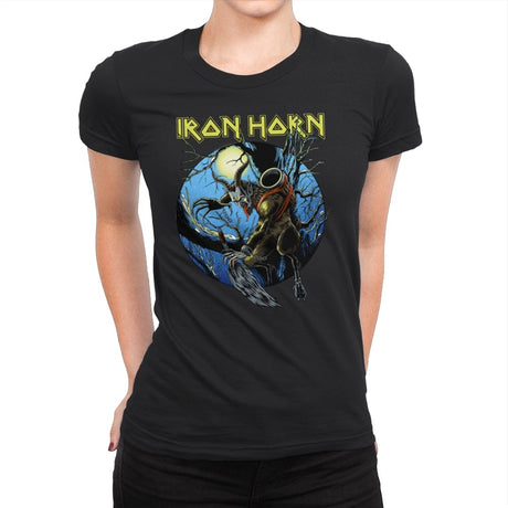 Iron Horn - Womens Premium T-Shirts RIPT Apparel Small / Black
