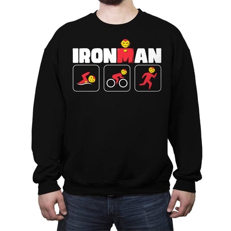 Iron Man Triathlon - Crew Neck Sweatshirt Crew Neck Sweatshirt RIPT Apparel Small / Black