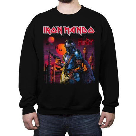 Iron Mando - Best Seller - Crew Neck Sweatshirt Crew Neck Sweatshirt RIPT Apparel Small / Black