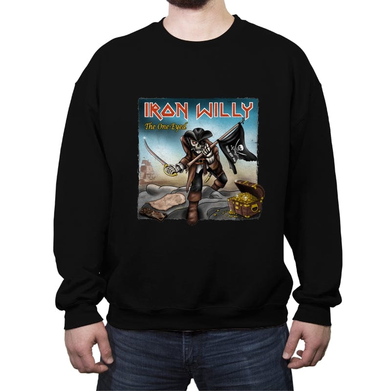 Iron Willy - The One-Eyed - Crew Neck Sweatshirt Crew Neck Sweatshirt RIPT Apparel Small / Black