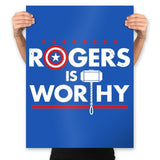 Is Worthy - Prints Posters RIPT Apparel 18x24 / Royal