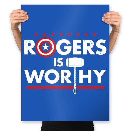 Is Worthy - Prints Posters RIPT Apparel 18x24 / Royal