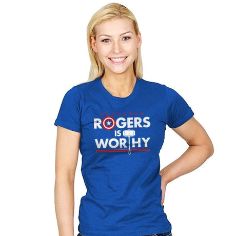 Is Worthy - Womens T-Shirts RIPT Apparel Small / Royal
