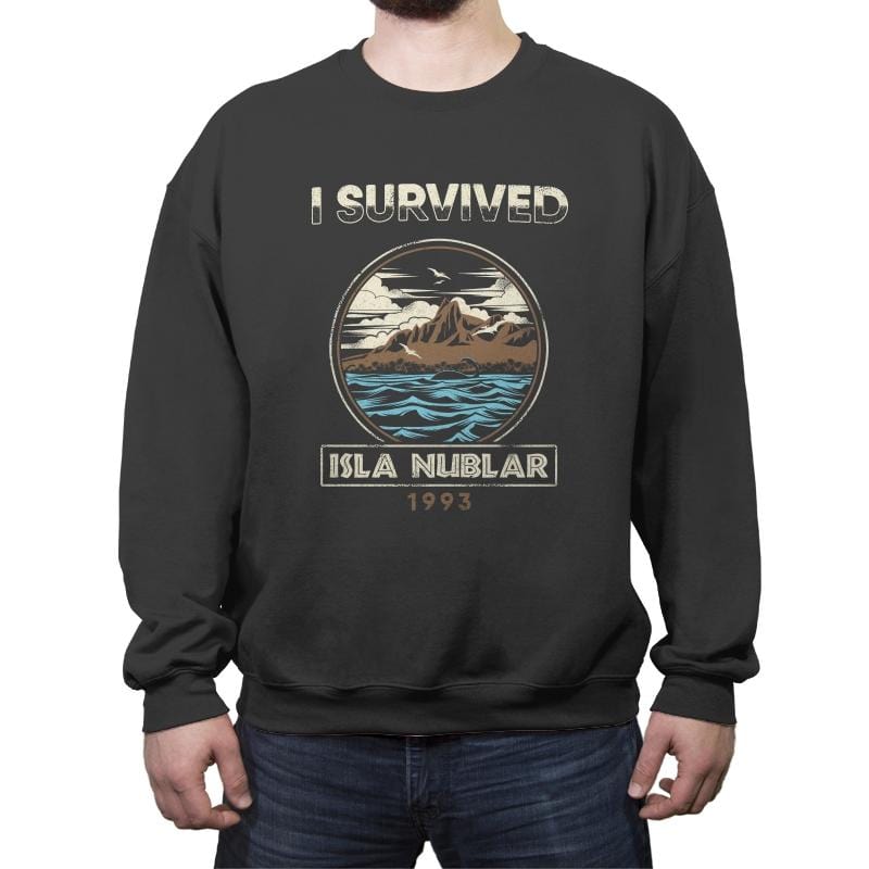 Isla Nublar, 1993 - Crew Neck Sweatshirt Crew Neck Sweatshirt RIPT Apparel Small / Charcoal