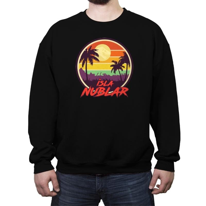 Isla Nublar Holiday - Crew Neck Sweatshirt Crew Neck Sweatshirt RIPT Apparel Small / Black