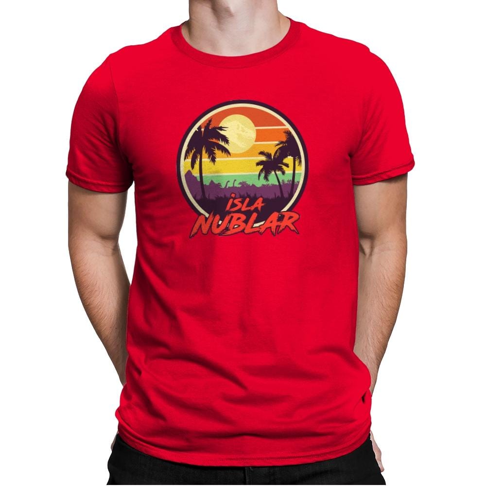 Isla Nublar Holiday - Mens Premium T-Shirts RIPT Apparel Small / Red