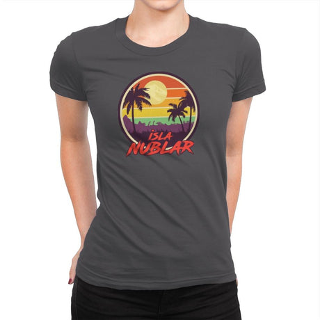 Isla Nublar Holiday - Womens Premium T-Shirts RIPT Apparel Small / Heavy Metal