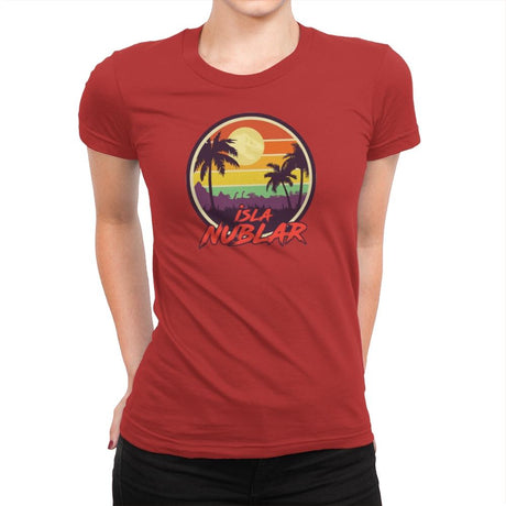 Isla Nublar Holiday - Womens Premium T-Shirts RIPT Apparel Small / Red