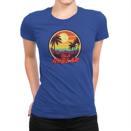 Isla Nublar Holiday - Womens Premium T-Shirts RIPT Apparel Small / Royal