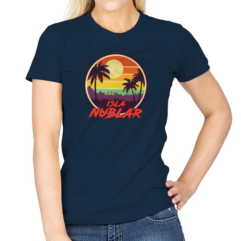 Isla Nublar Holiday - Womens T-Shirts RIPT Apparel Small / Navy