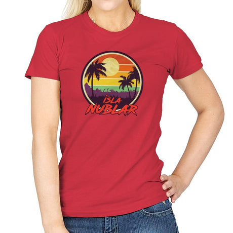 Isla Nublar Holiday - Womens T-Shirts RIPT Apparel Small / Red