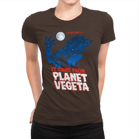 It Came From Planet Vegeta Exclusive - Womens Premium T-Shirts RIPT Apparel Small / Dark Chocolate