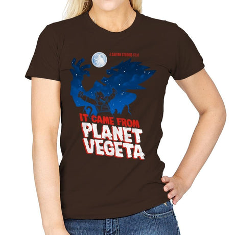 It Came From Planet Vegeta Exclusive - Womens T-Shirts RIPT Apparel Small / Dark Chocolate