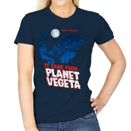 It Came From Planet Vegeta Exclusive - Womens T-Shirts RIPT Apparel Small / Navy