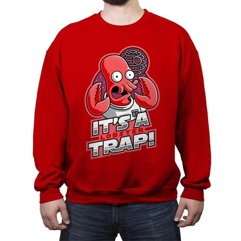 It's a Lobster Trap - Crew Neck Sweatshirt Crew Neck Sweatshirt RIPT Apparel Small / Red
