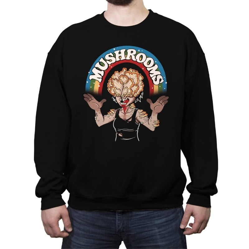 It's About Mushrooms - Crew Neck Sweatshirt Crew Neck Sweatshirt RIPT Apparel Small / Black