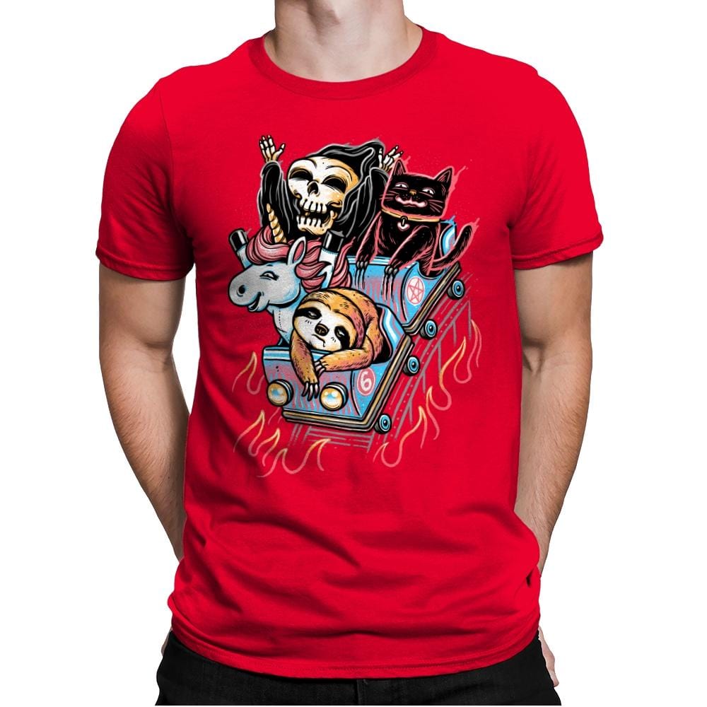 It's All Downhill From Here - Mens Premium T-Shirts RIPT Apparel Small / Red