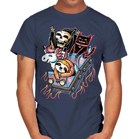 It's All Downhill From Here - Mens T-Shirts RIPT Apparel Small / Navy