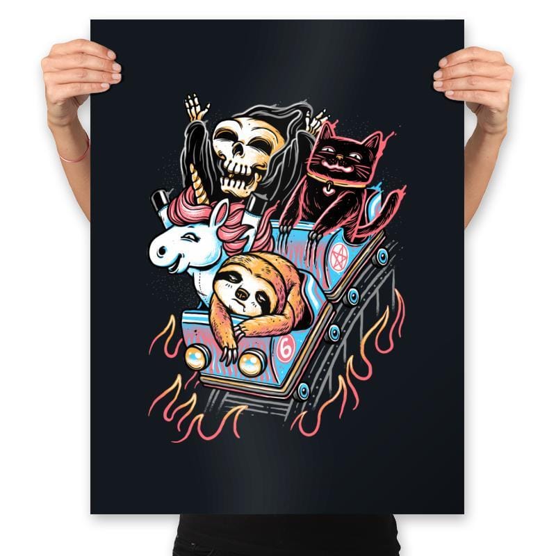 It's All Downhill From Here - Prints Posters RIPT Apparel 18x24 / Black