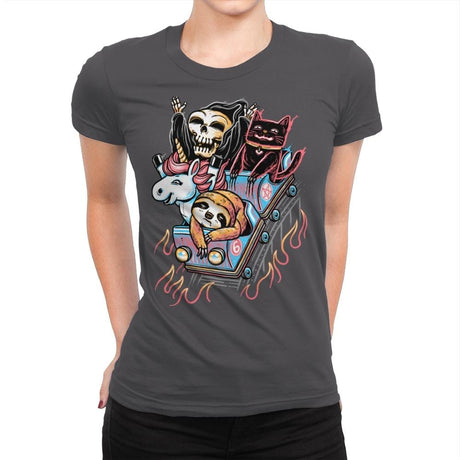 It's All Downhill From Here - Womens Premium T-Shirts RIPT Apparel Small / Heavy Metal