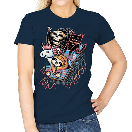 It's All Downhill From Here - Womens T-Shirts RIPT Apparel Small / Navy