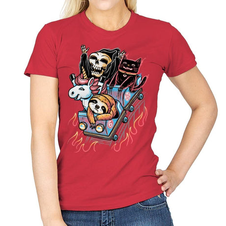 It's All Downhill From Here - Womens T-Shirts RIPT Apparel Small / Red