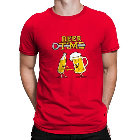 It's Beer Time - Mens Premium T-Shirts RIPT Apparel Small / Red