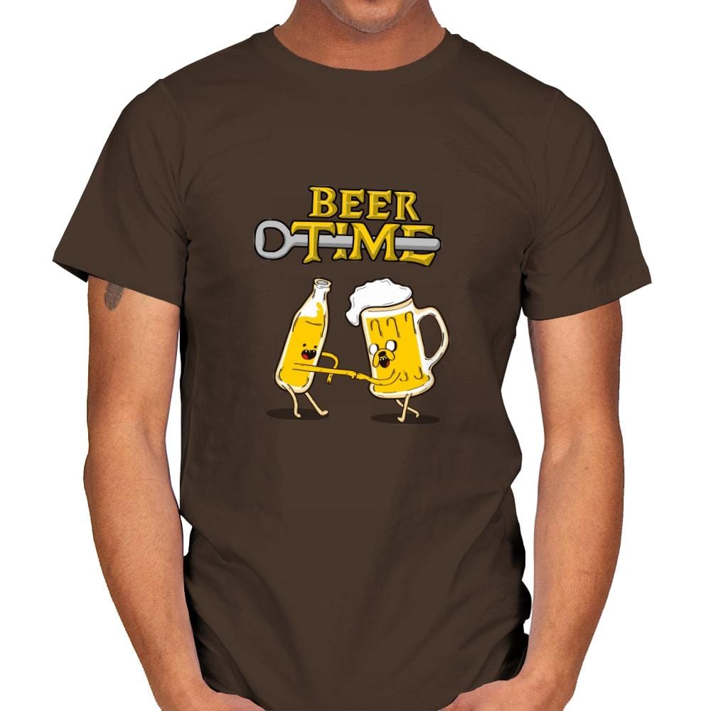 It's Beer Time - Mens T-Shirts RIPT Apparel Small / Dark Chocolate