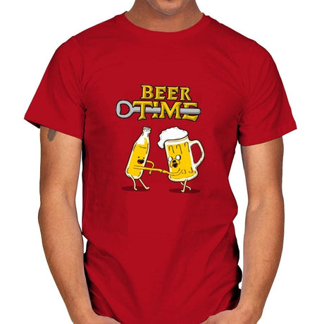 It's Beer Time - Mens T-Shirts RIPT Apparel Small / Red