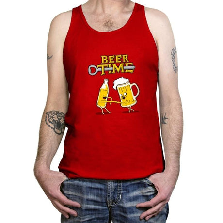 It's Beer Time - Tanktop Tanktop RIPT Apparel X-Small / Red