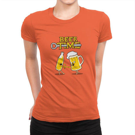 It's Beer Time - Womens Premium T-Shirts RIPT Apparel Small / Classic Orange