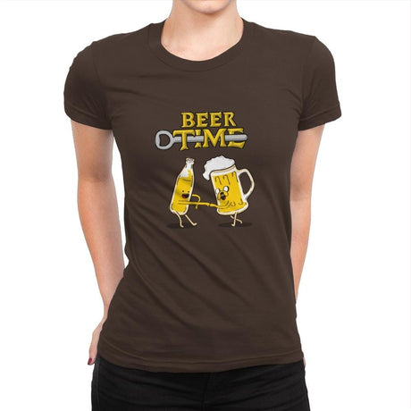 It's Beer Time - Womens Premium T-Shirts RIPT Apparel Small / Dark Chocolate