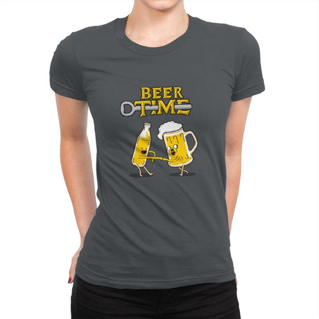 It's Beer Time - Womens Premium T-Shirts RIPT Apparel Small / Heavy Metal