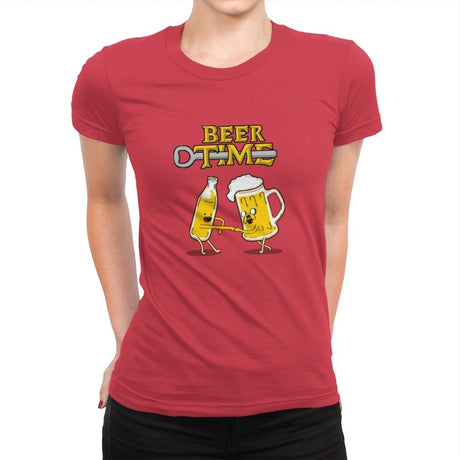 It's Beer Time - Womens Premium T-Shirts RIPT Apparel Small / Red