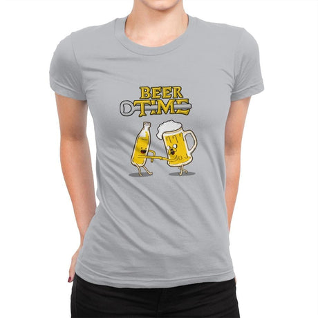 It's Beer Time - Womens Premium T-Shirts RIPT Apparel Small / Silver