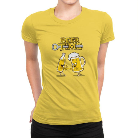It's Beer Time - Womens Premium T-Shirts RIPT Apparel Small / Vibrant Yellow