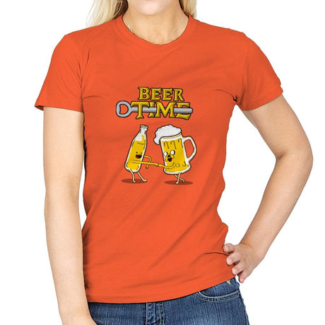 It's Beer Time - Womens T-Shirts RIPT Apparel Small / Orange