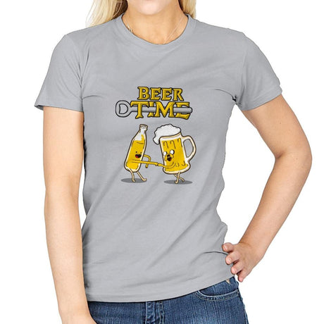It's Beer Time - Womens T-Shirts RIPT Apparel Small / Sport Grey