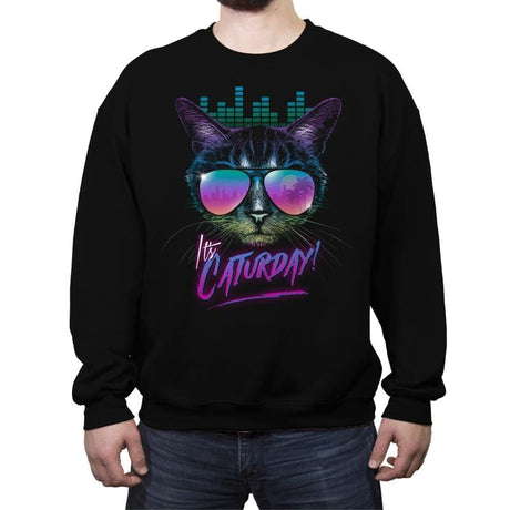 It's Caturday! - Crew Neck Sweatshirt Crew Neck Sweatshirt RIPT Apparel