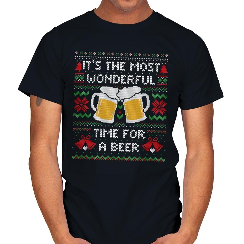 It's the Most Wonderful Time For a Beer - Mens T-Shirts RIPT Apparel Small / Black