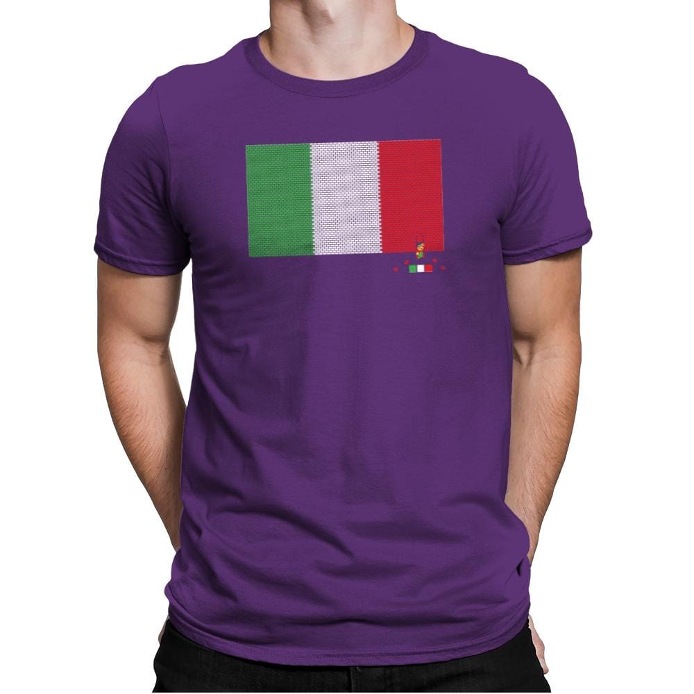 Italy Brick Flag Exclusive - Mens Premium T-Shirts RIPT Apparel Small / Purple Rush