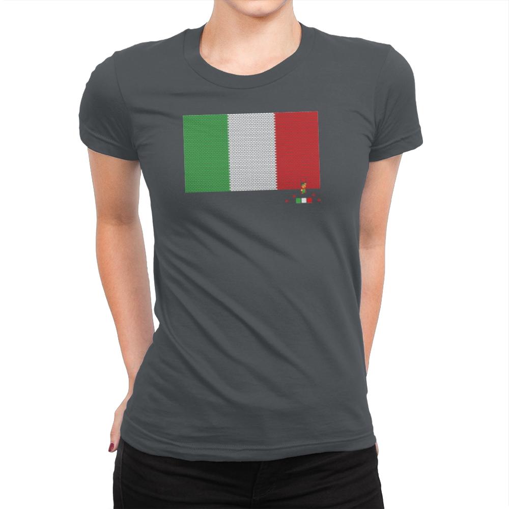 Italy Brick Flag Exclusive - Womens Premium T-Shirts RIPT Apparel Small / Heavy Metal